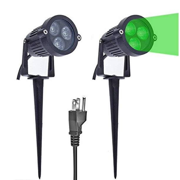 Lemonbest Pack of 2 Outdoor Water-resistant LED Lawn Garden Landscape Lamp Wall Yard Path Patio Lighting Spot Lights Green AC Spiked Stand with Power Plug Lemonbest Pack of 2 Outdoor Water-resistant LED Lawn Garden Landscape Lamp Wall Yard Path Patio Lighting Spot Lights Green AC Spiked Stand with Power Plug